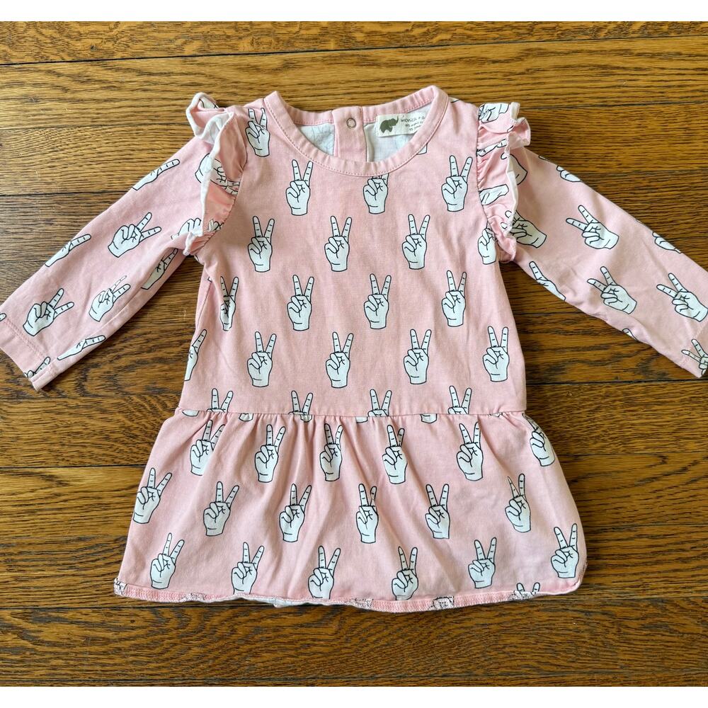 Monica + Andy Pink Peace Dress Size 9-12 Months